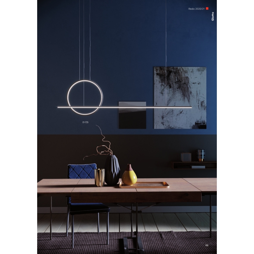 Redo 01-1735 - LED Zatemnitveni lestenec na vrvici GIOTTO LED/46W/230V črna