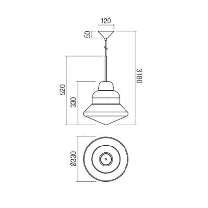 Redo 01-1770 - Lestenec na vrvici AMNO 1xE27/42W/230V premer 33 cm bež