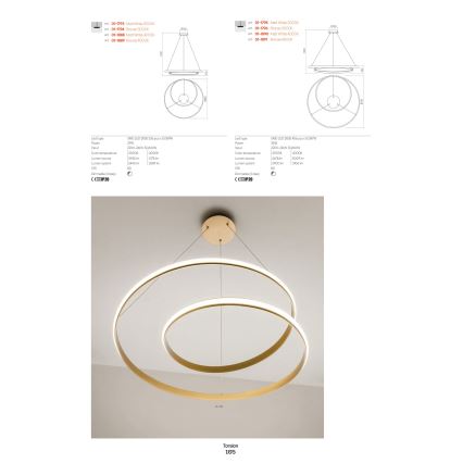 Redo 01-1789 - LED Zatemnitvena stenska svetilka TORSION LED/27W/230V bela