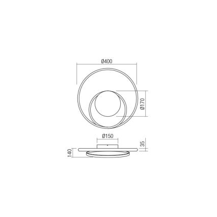 Redo 01-1789 - LED Zatemnitvena stenska svetilka TORSION LED/27W/230V bela