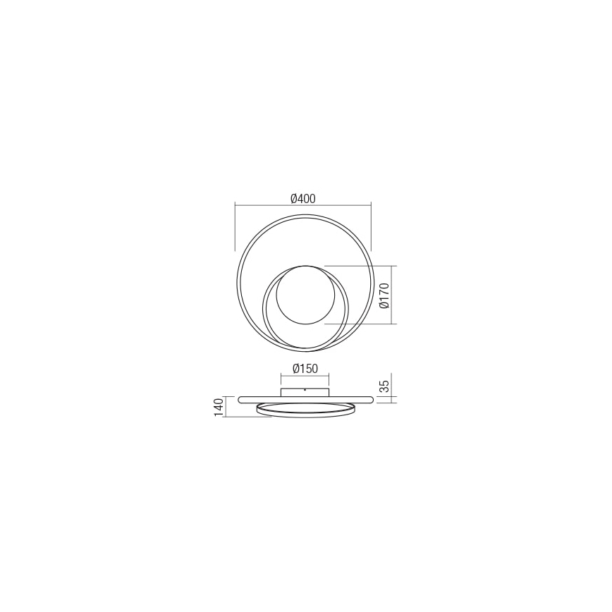Redo 01-1790 - LED Zatemnitvena stenska svetilka TORSION LED/27W/230V bron