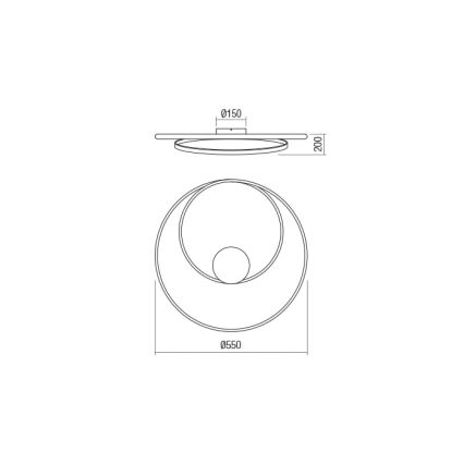 Redo 01-1791 - LED Zatemnitvena stropna svetilka TORSION 1xLED/30W/230V