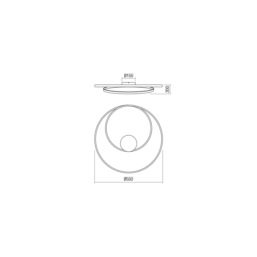 Redo 01-1792 - LED Zatemnitvena stropna svetilka TORSION LED/30W/230V bron