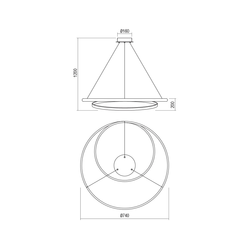 Redo 01-1795 - LED Zatemnitveni lestenec na vrvici TORSION LED/40W/230V pr. 74 cm bela