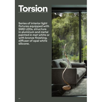 Redo 01-1796 - LED lestenec na kablu TORSION LED/40W/230V, premer 74 cm, bronast