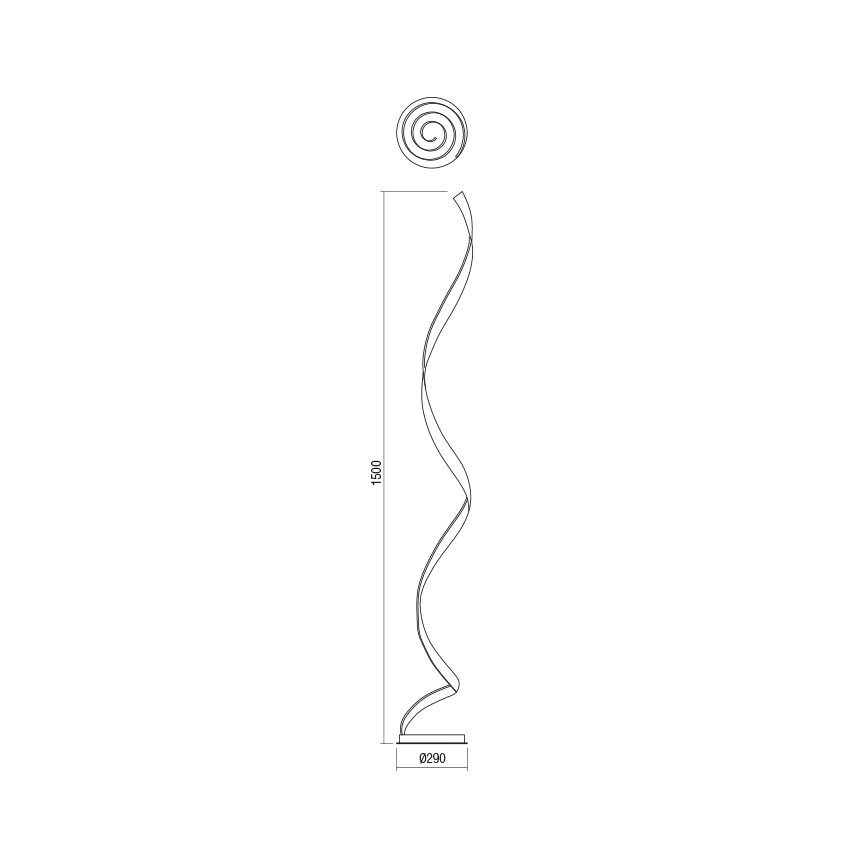 Redo 01-1798 - Zatemnjevalna LED stoječa svetilka TORSION LED/24W/230V 3000K bronasta