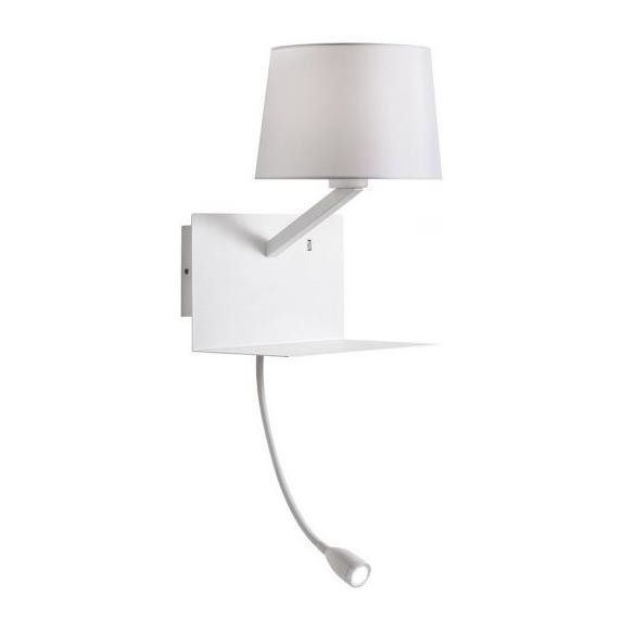 Redo 01-1807 - LED Stenska svetilka s flexible majhno svetilka TOMO 1xE27/42W/230V + LED/3W/230V bela