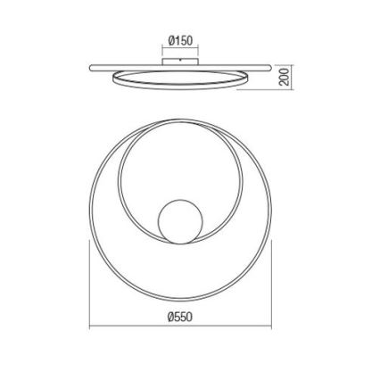 Redo 01-1886 - LED zatemnjiva stropna svetilka TORSION LED/29W/230V 4000K premer 55 cm bela