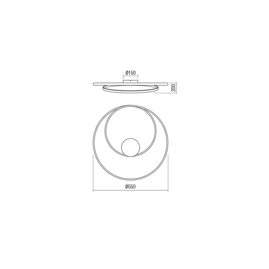 Redo 01-1886 - LED zatemnjiva stropna svetilka TORSION LED/29W/230V 4000K premer 55 cm bela