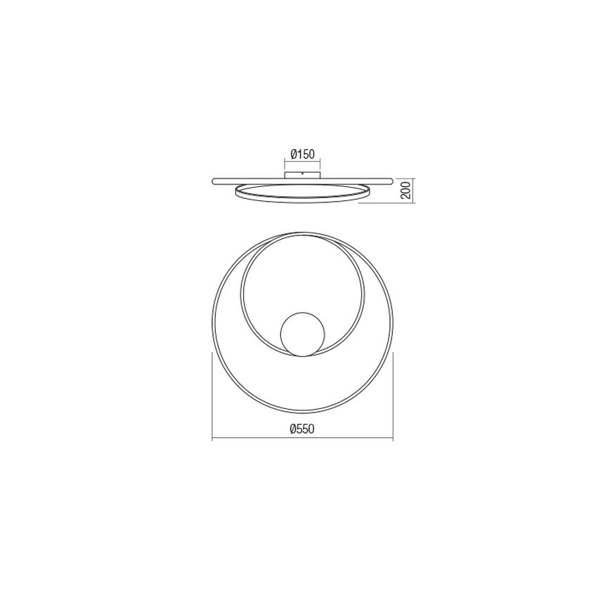 Redo 01-1887 - LED zatemnljivo stropno svetilo TORSION LED/29W/230V 4000K premer 55 cm bronasto