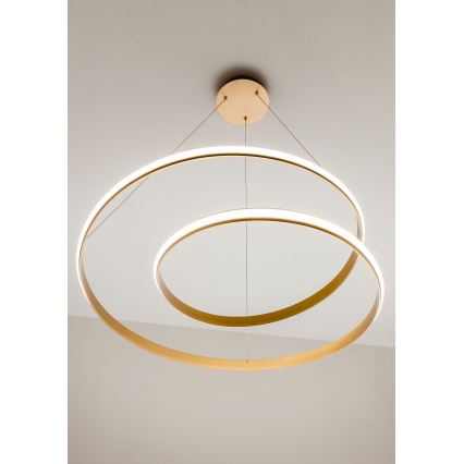 Redo 01-1889 - LED zatemljiv lestenec na kablu TORSION LED/29W/230V 4000K premer 55 cm bronast