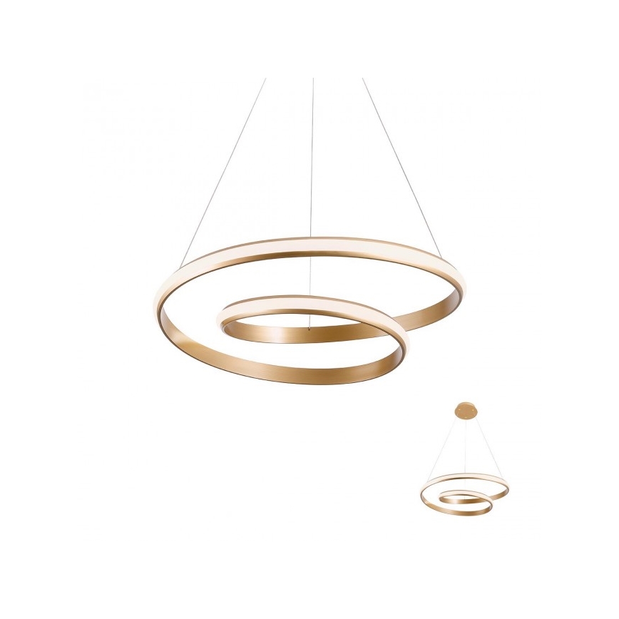 Redo 01-1889 - Zatemnljiv LED lestenec na kablu TORSION LED/29W/230V, premer 55 cm, bronast