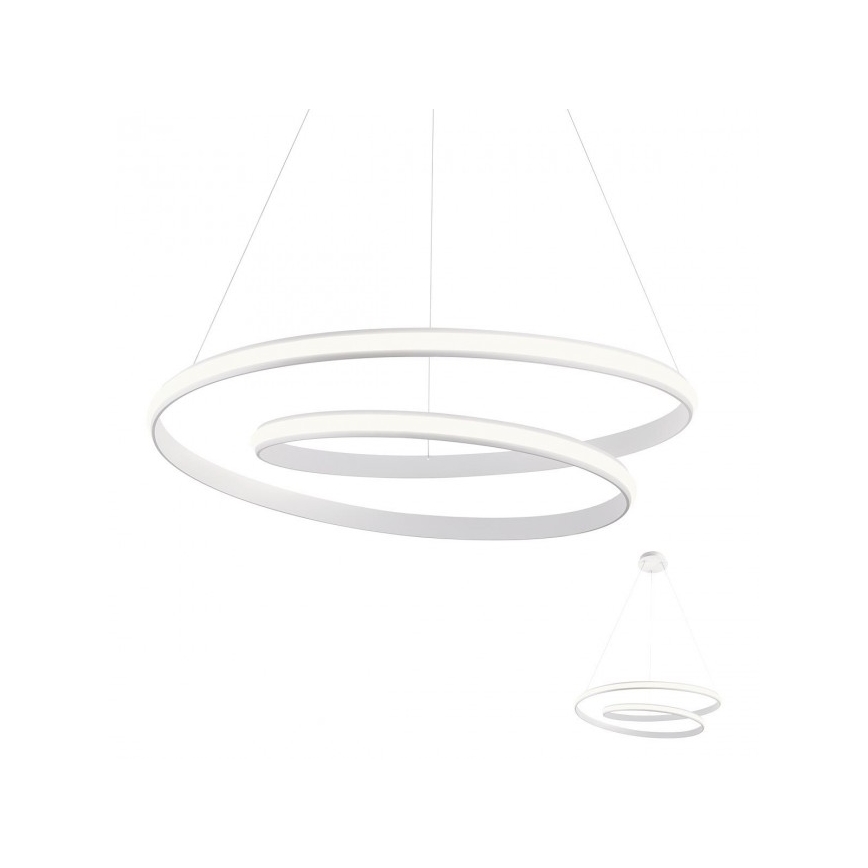 Redo 01-1890 - zatemljiv LED lestenec na kablu TORSION LED/35W/230V 4000K Ø 75 cm bel