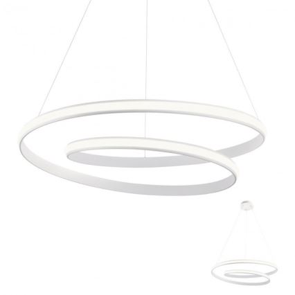 Redo 01-1890 - Zatemljiv LED lestenec na kablu TORSION, 35W/230V, premer 75 cm, bela