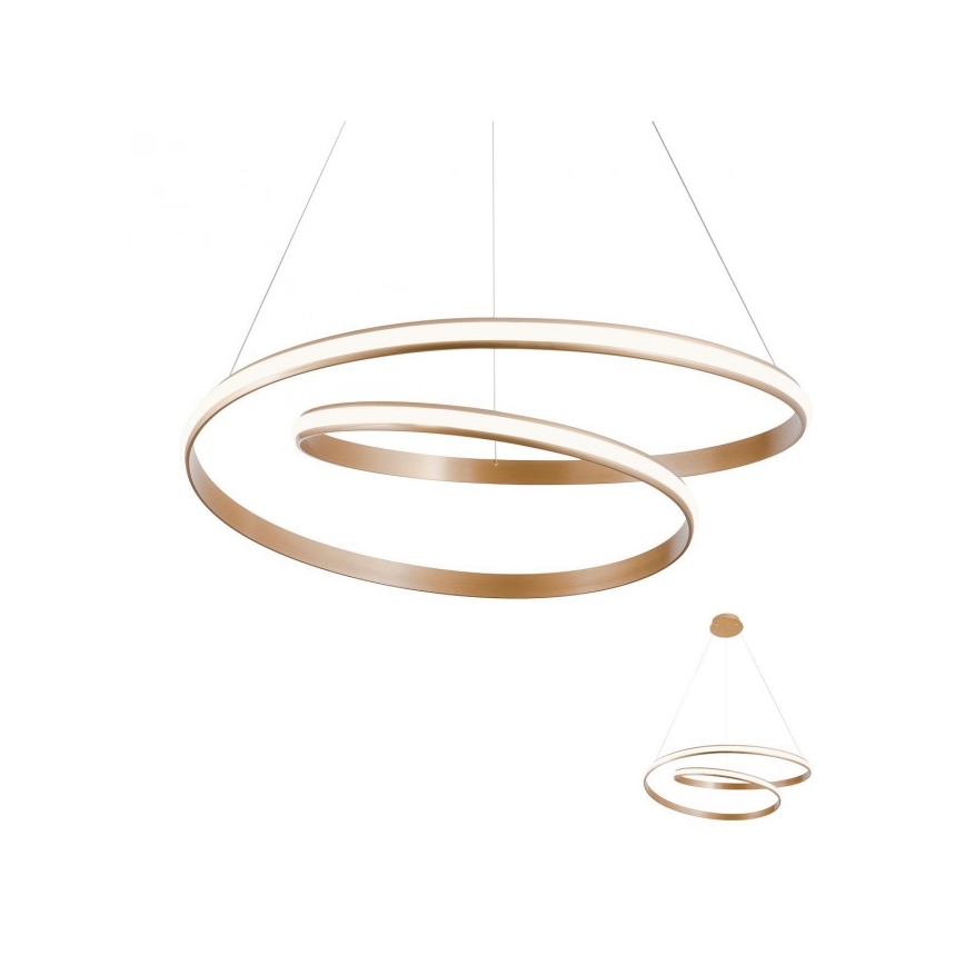 Redo 01-1891 - Zatemljiv LED lestenec na kablu TORSION LED/35W/230V, premer 75 cm, bronast