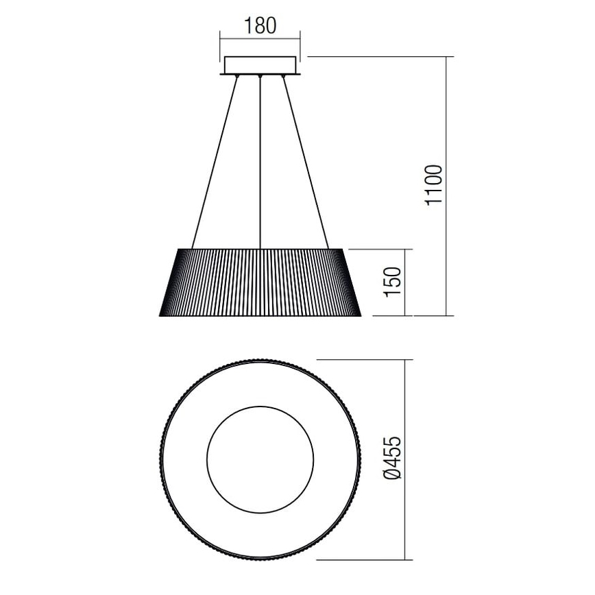 Redo 01-1938 - LED Lestenec na vrvici SARIS LED/36W/230V antracit