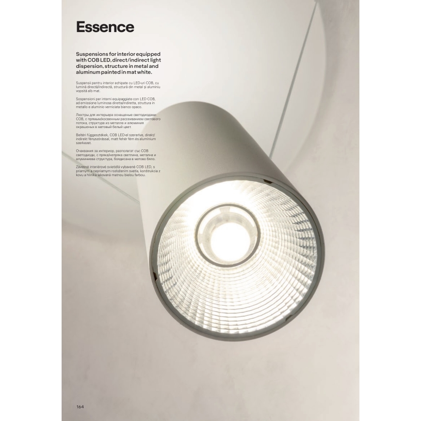 Redo 01-1970 - LED Zatemnitveni lestenec na vrvici ESSENCE LED/24W/230V CRI 90 3000K bela
