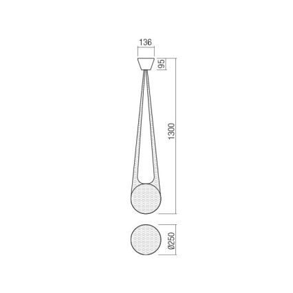 Redo 01-1972 - LED Lestenec na vrvici ALLURIA 1xE27/5W/230V pr. 25 cm