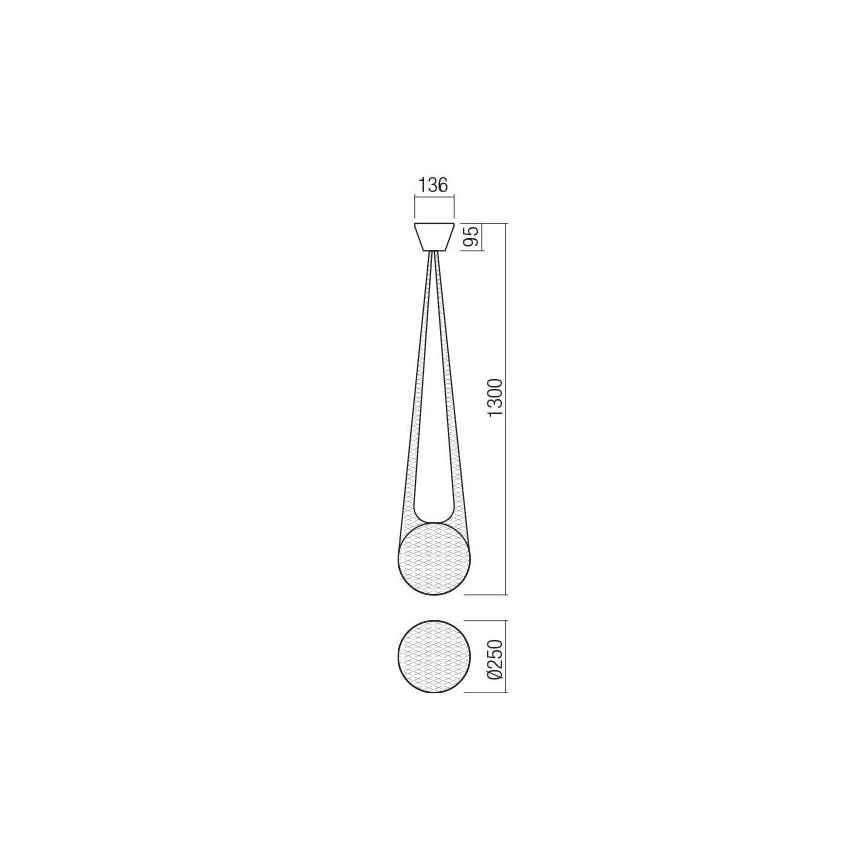 Redo 01-1972 - LED Lestenec na vrvici ALLURIA 1xE27/5W/230V pr. 25 cm