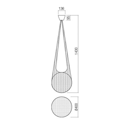 Redo 01-1974 - LED Lestenec na vrvici ALLURIA 1xE27/10W/230V pr. 40 cm