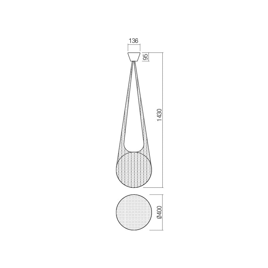 Redo 01-1974 - LED Lestenec na vrvici ALLURIA 1xE27/10W/230V pr. 40 cm