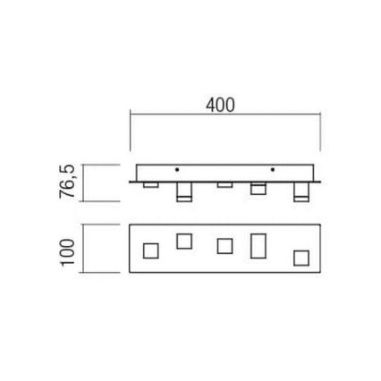 Redo 01-2013 - LED Stropna svetilka PIXEL LED/15W/230V 3000K 40x10 cm črna