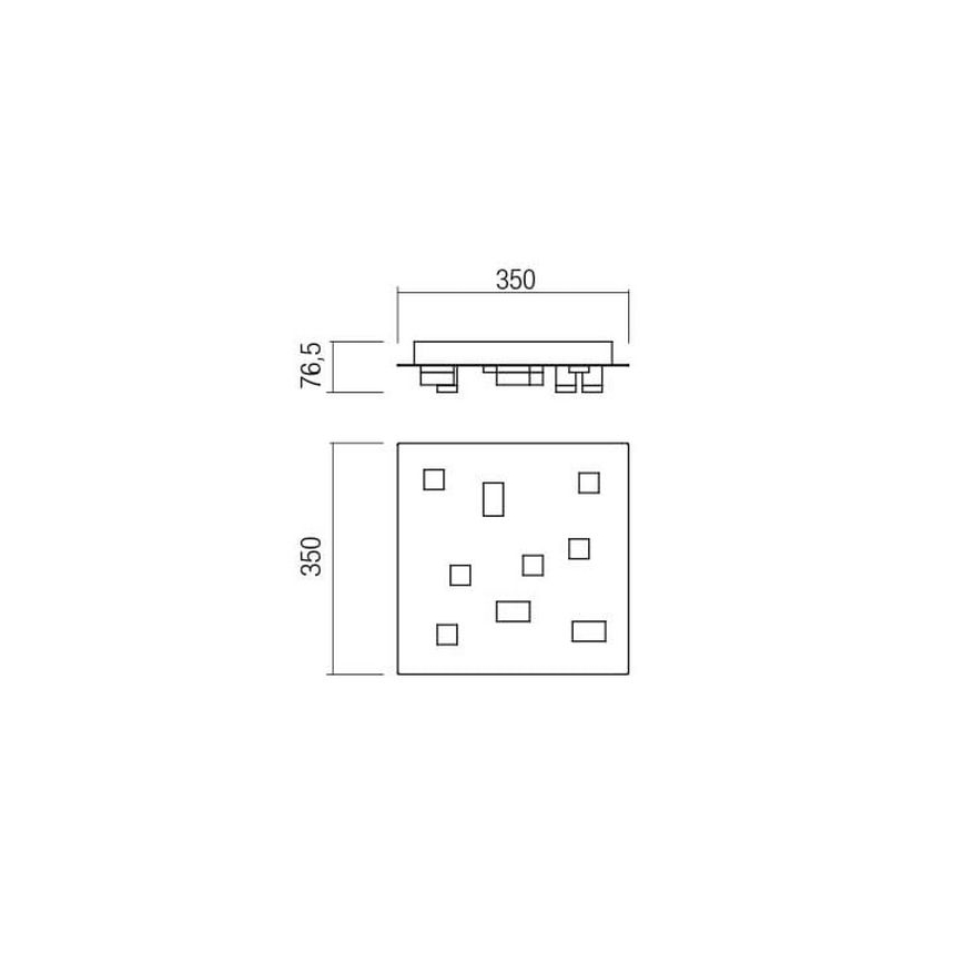 Redo 01-2015 - LED Stropna svetilka PIXEL LED/27W/230V 3000K 35x35 cm črna