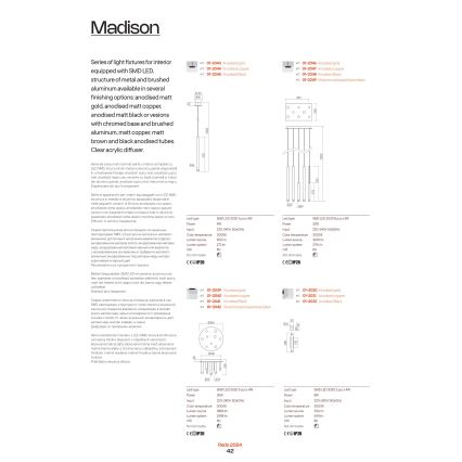 Redo 01-2034 - LED Stenska svetilka MADISON 4xLED/4W/230V baker