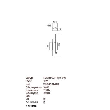 Redo 01-2034 - LED Stenska svetilka MADISON 4xLED/4W/230V baker