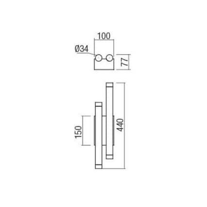 Redo 01-2034 - LED Stenska svetilka MADISON 4xLED/4W/230V baker