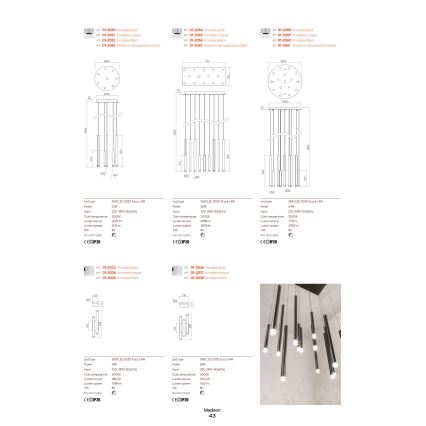 Redo 01-2037 - LED Stenska svetilka MADISON 6xLED/4W/230V baker