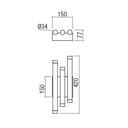 Redo 01-2037 - LED Stenska svetilka MADISON 6xLED/4W/230V baker