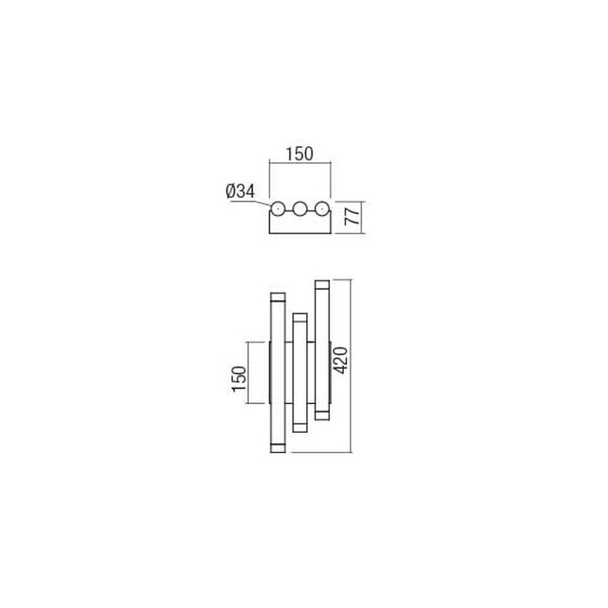 Redo 01-2037 - LED Stenska svetilka MADISON 6xLED/4W/230V baker