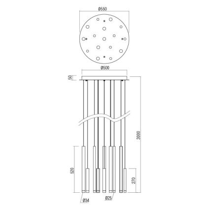 Redo 01-2058 - LED Lestenec na vrvici MADISON 16xLED/4W/230V zlata