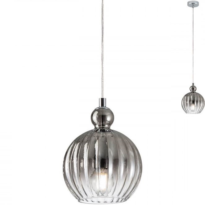 Redo 01-2063 - Lestenec na vrvici PLUMEN 1x/E14/40W/230V pr. 15 cm siva