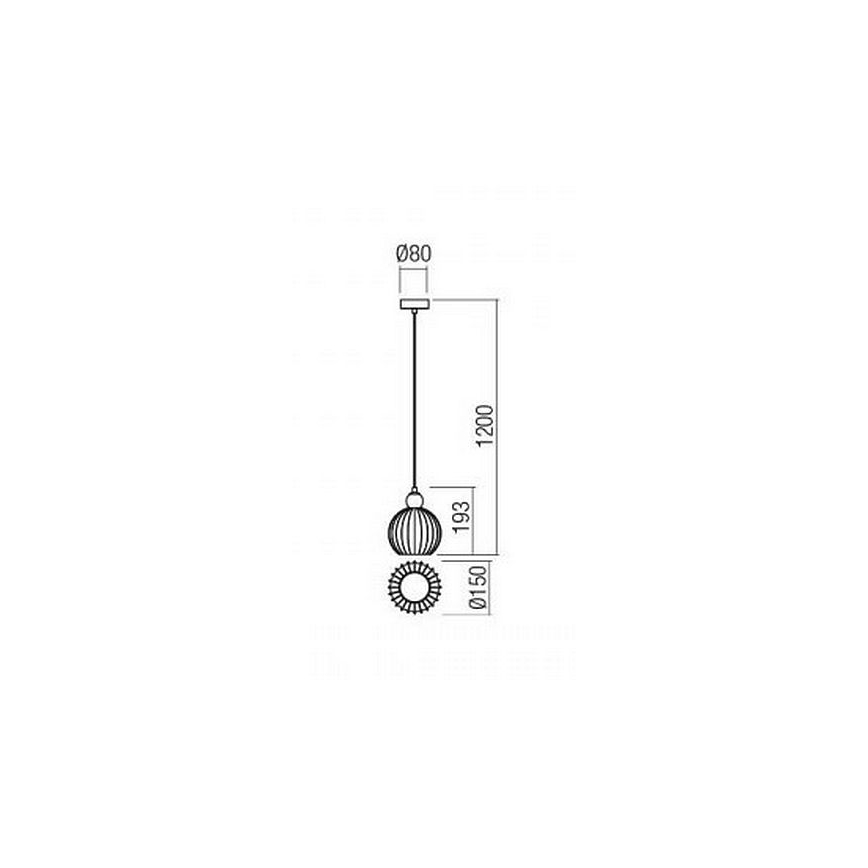 Redo 01-2063 - Lestenec na vrvici PLUMEN 1x/E14/40W/230V pr. 15 cm siva