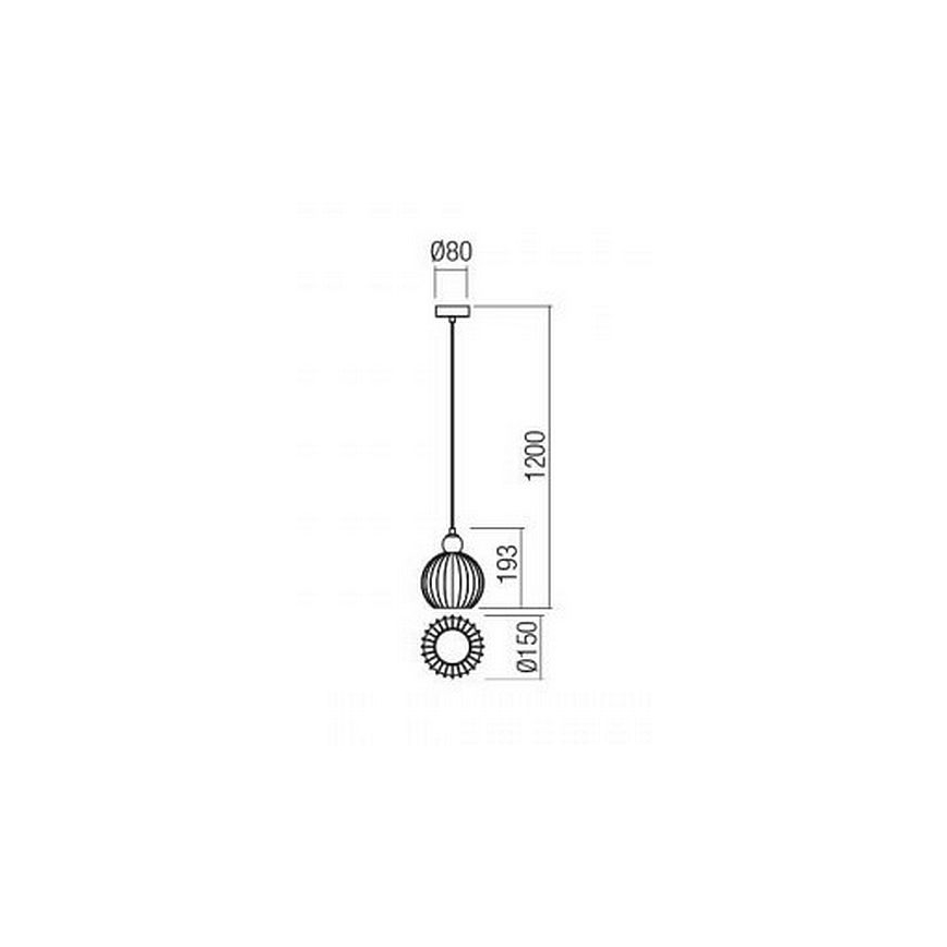 Redo 01-2064 - Lestenec na vrvici PLUMEN 1xE14/40W/230V pr. 15 cm baker