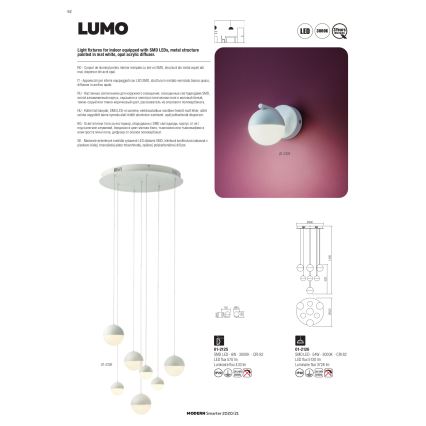 Redo 01-2125 - LED Stenska svetilka LUMO LED/6W/230V bela