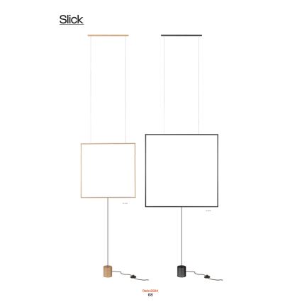 Redo 01-2134 - LED Talna svetilka SLICK LED/28W/230V črna