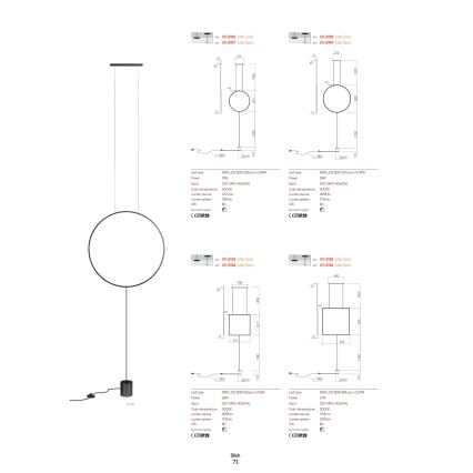 Redo 01-2134 - LED Talna svetilka SLICK LED/28W/230V črna