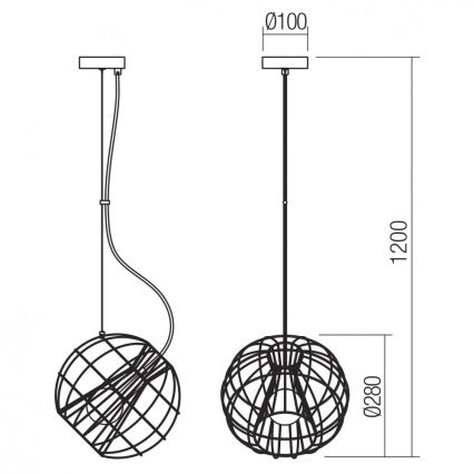 Redo 01-2174 - Lestenec na vrvici GALLILEO 1xE27/42W/230V