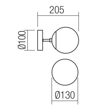 Redo 01-2175 - Stensko svetilo SEMIA 1xE14/28W/230V črno/dimno