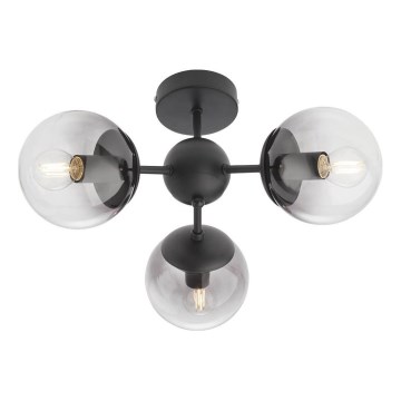 Redo 01-2176 - Lestenec na palici SEMIA 3xE14/28W/230V črna/dimna
