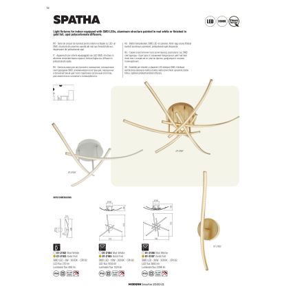 Redo 01-2184 - LED Stropna svetilka SPATHA 3xLED/6W/230V 3000K bela