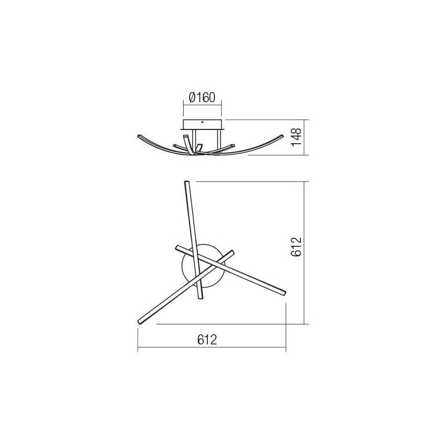 Redo 01-2184 - LED Stropna svetilka SPATHA 3xLED/6W/230V 3000K bela