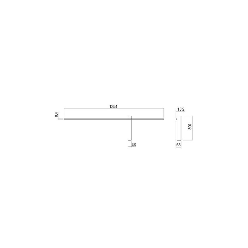 Redo 01-2200 - LED stenska svetilka TANGENT LED/14W/230V 3000K 125,4 cm bela