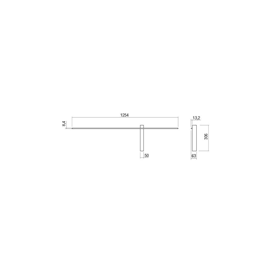 Redo 01-2201 - LED stensko svetilo TANGENT LED/14W/230V črno