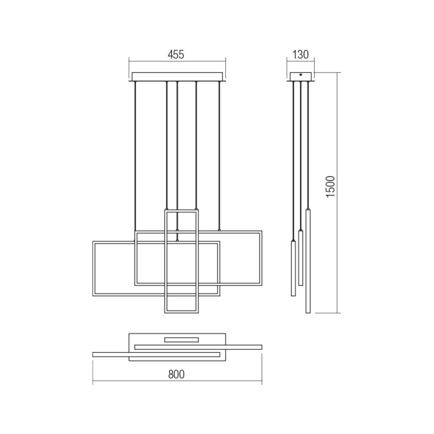 Redo 01-2314 - zatemnjiva LED viseča svetilka na kablu PLANA LED/60W/230V, zlata
