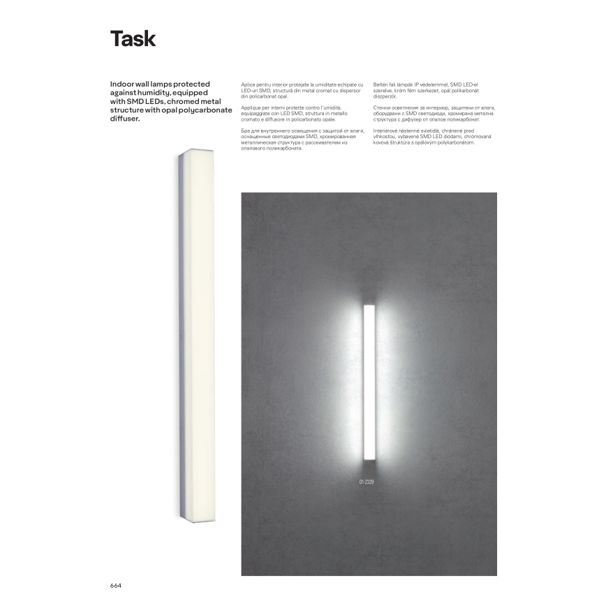 Redo 01-2331 - LED kopalniško ogledalo TASK LED/24W/230V 120 cm CRI 90 IP44 sijajni krom
