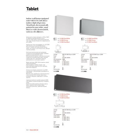 Redo 01-2384 - LED stensko svetilo TABLET LED/11W/230V 3000K CRI 90 črna